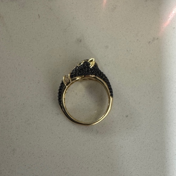 Black and Gold panther pave Ring - Picture 3 of 5